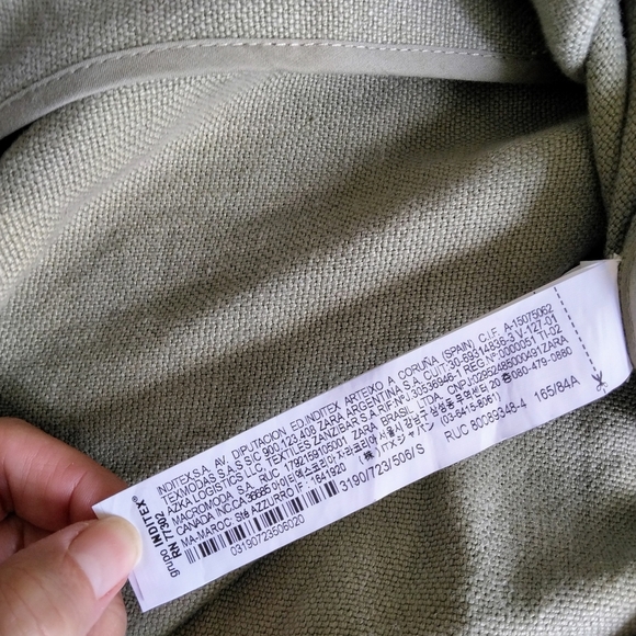 Zara Women's Linen Oversized Blazer Coat In Sage Green Size S Jacket - Picture 9 of 10